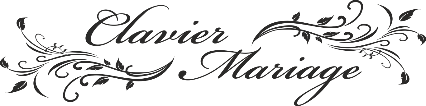 logo CLAVIER Mariage en noir avec volutes